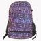 女の子の紫色の蛍光格子ナイロン学生のバックパック