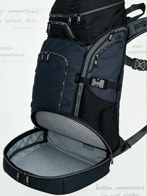 オーダーメイドロゴ 防水ポリエステルと網状バックパネルを備えたアウトドアスポーツバッグ