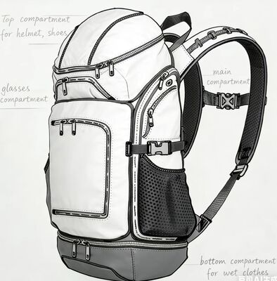 耐水性ポリエステルアウトドアスポーツバッグ パーソナライズされた色と網状バックパネル